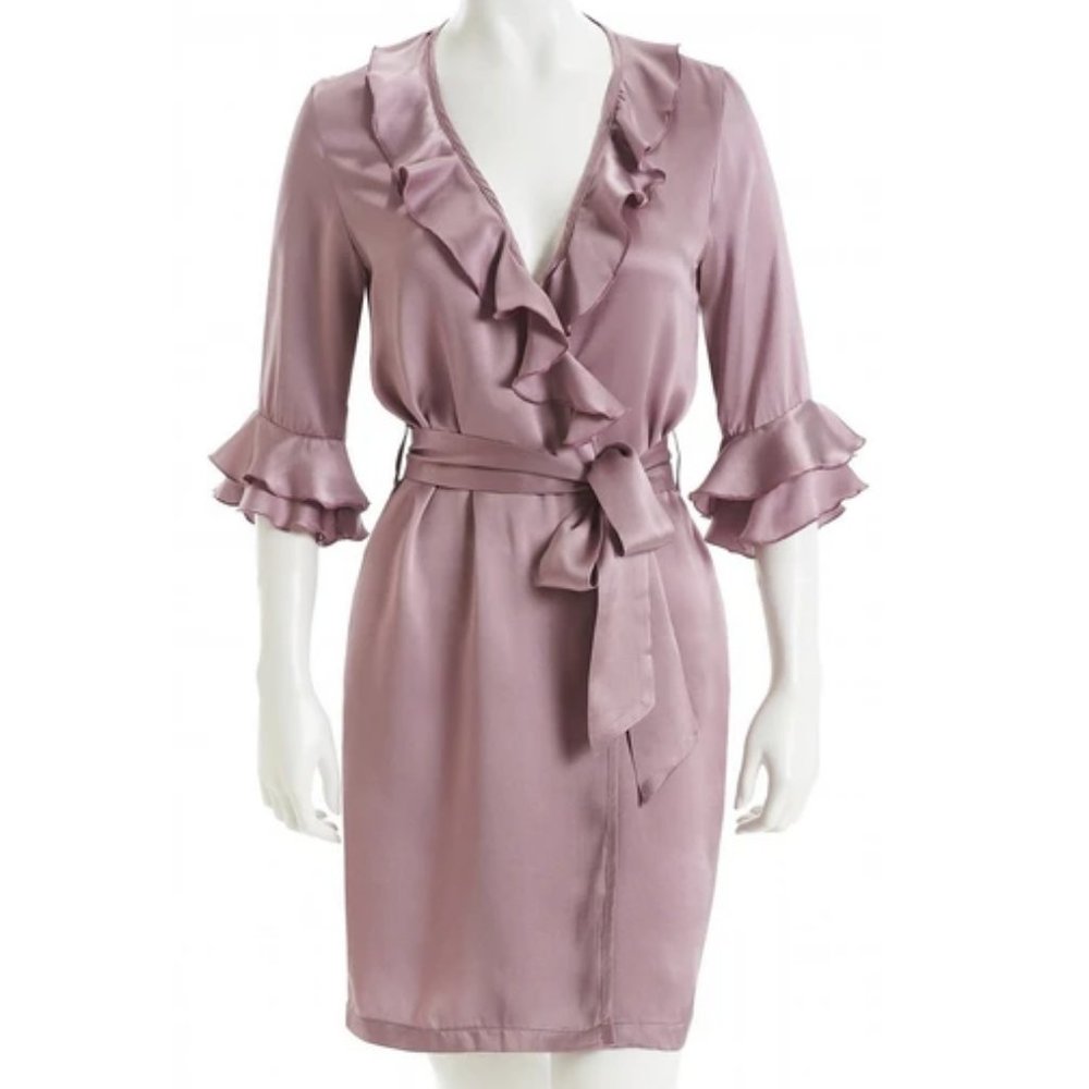 100% silk satin robe - Purple
